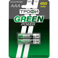 Аккумулятор Трофи HR03-2BL (AAA, 650 mAh, 2 шт)