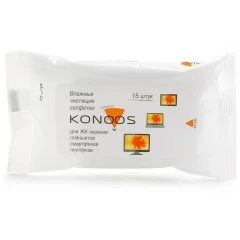 Салфетки Konoos KSN-15 для ЖК-экранов, ноутбуков, смартфонов, КПК, 15 шт.