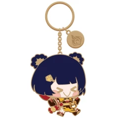 Брелок miHoYo Genshin Impact Chibi Character Metal Keychain Xiangling