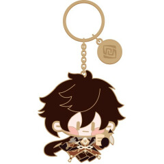 Брелок miHoYo Genshin Impact Chibi Character Metal Keychain Zhongli