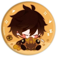 Значок miHoYo Genshin Impact Chibi Character Cloth Badge Geo Archon Zhongli