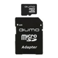 Карта памяти 8Gb MicroSD QUMO + SD адаптер (QM8GMICSDHC10U1)