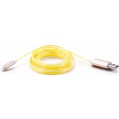 Кабель USB - Lightning, 1м, Gmini GM-MEL300FLAT Yellow