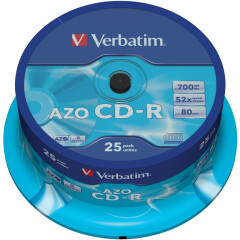 Диск CD-R Verbatim 700Mb 52x DataLife+ Cake Box (25шт) (43352)