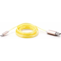 Кабель USB - microUSB, 1м, Gmini GM-MEL200FLAT Yellow