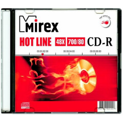 Диск CD-R Mirex 700Mb 48x HotLine Slim Case (1шт) (201557)