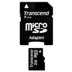 Карта памяти 2Gb MicroSD Transcend + SD адаптер (TS2GUSD)