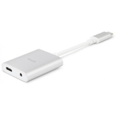 Переходник USB Type-C (M) - mini jack 3.5мм + USB Type-C (F), Moshi 99MO084249