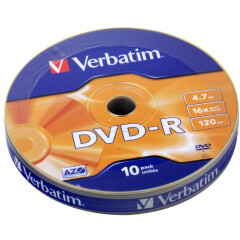 Диск DVD-R Verbatim 4.7Gb 16x AZO matt silver (10шт) (43729)