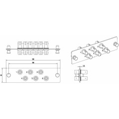 Оптическая панель Hyperline FO-FPM-W120H32-6ST-MM