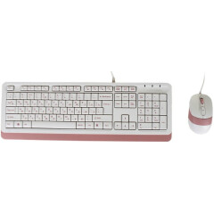 Клавиатура + мышь A4Tech Fstyler F1010 White/Pink