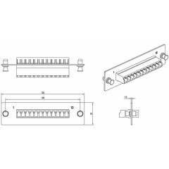 Оптическая панель Hyperline FO-FPM-W120H32-12LC-AQ