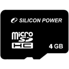 Карта памяти 4Gb MicroSD Silicon Power (SP004GBSTH004V10)