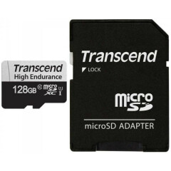 Карта памяти 128Gb MicroSD Transcend + SD адаптер (TS128GUSD350V)