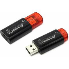 USB Flash накопитель 4Gb SmartBuy Click Black (SB4GBCL-K)