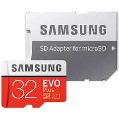 Карта памяти 32Gb MicroSD Samsung EVO PLUS + SD адаптер (MB-MC32GA/RU)