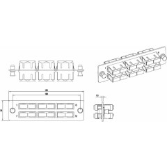 Панель Hyperline FO-FPM-W120H32-6DSC-BL