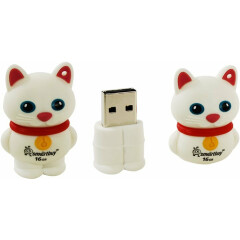 USB Flash накопитель 16Gb SmartBuy Wild Catty White (SB16GBCatW)