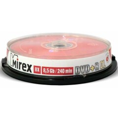 Диск DVD+R Mirex 8.5Gb DL 8x Cake Box (10шт) (204213)