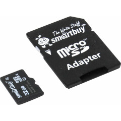 Карта памяти 32Gb MicroSD SmartBuy + SD адаптер (SB32GBSDCL10-01)