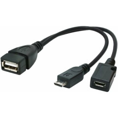 Переходник USB 2.0 A (F) - Micro USB B (M), 0.15м, Gembird A-OTG-AFBM-04