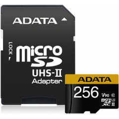 Карта памяти 256Gb MicroSD ADATA Premier ONE + SD адаптер (AUSDX256GUII3CL10-CA1)