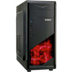 Корпус Exegate EVO-8207 600W Black/Red Light