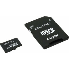 Карта памяти 2Gb MicroSD QUMO + SD адаптер (QM2GMICSD)