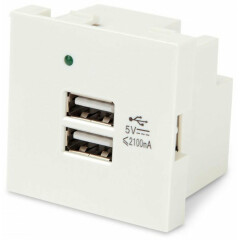 Розетка USB Hyperline M45-USBCH2-WH