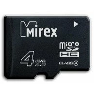 Карта памяти 4Gb MicroSD Mirex (13612-MCROSD04)