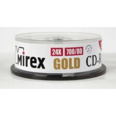 Диск CD-R Mirex 700Mb 24x Gold Cake Box (25шт) (201786)