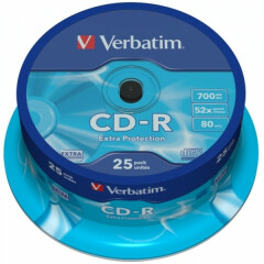 Диск CD-R Verbatim 700Mb 52x DataLife Cake Box (25шт) (43432)