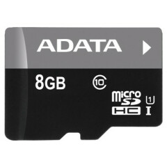 Карта памяти 8Gb MicroSD ADATA + SD адаптер (AUSDH8GUICL10-RA1)