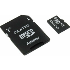 Карта памяти 32Gb MicroSD QUMO + SD адаптер (QM32GMICSDHC10)