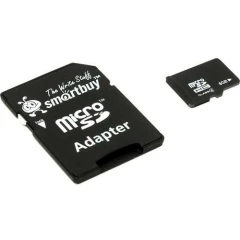 Карта памяти 8Gb MicroSD SmartBuy + SD адаптер (SB8GBSDCL4-01)