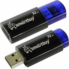 USB Flash накопитель 32Gb SmartBuy Click Black/Blue (SB32GBCL-B)