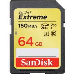 Карта памяти 64Gb SD SanDisk Extreme (SDSDXV6-064G-GNCIN)