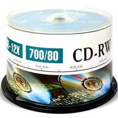 Диск CD-RW Mirex 700Mb 12x Cake Box (50шт) (204169)