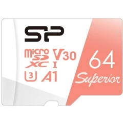 Карта памяти 64Gb MicroSD Silicon Power Superior (SP064GBSTXDV3V20)