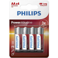 Батарейка Philips Power Alkaline (1.5V, AA, 4 шт)