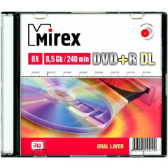 Диск DVD+R Mirex 8.5Gb DL 8x Slim Case (1шт) (204190)