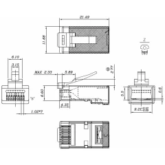 Коннектор RJ-45 Hyperline PLEZ-8P8C-U-C6-SH-100