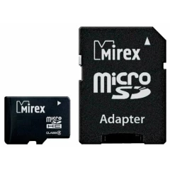 Карта памяти 4Gb MicroSD Mirex + SD адаптер (13613-ADTMSD04)