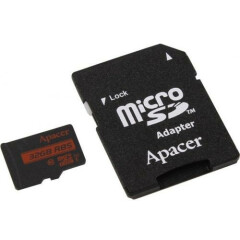 Карта памяти 32Gb MicroSD Apacer + SD адаптер (AP32GMCSH10U5-R)