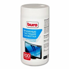 Салфетки Buro BU-TSCRL для экранов и оптики, туба, 100шт