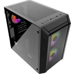 Корпус Powercase Mistral Micro H3B Mesh LED Black