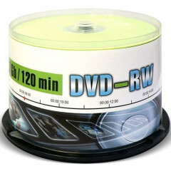 Диск DVD-RW Mirex 4.7Gb 4x Cake Box (50шт) (207221)