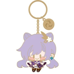 Брелок miHoYo Genshin Impact Chibi Character Metal Keychain Keqing