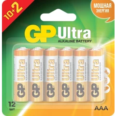 Батарейка GP 15AU Alkaline Ultra (AA, 12 шт)