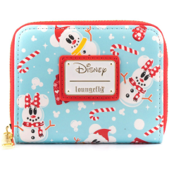 Кошелёк Loungefly Disney Seasonal Snowman Minnie Mickey AOP Zip Around Wallet